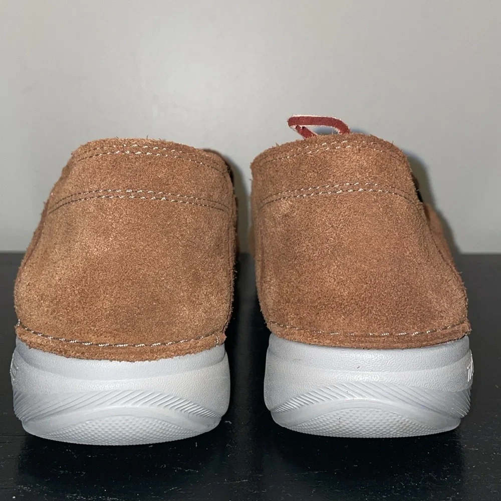 Clarks Mens 13 Gorwin Step Suede Slip On Loafers‎ Shoes Tac System Moc Brown Fur